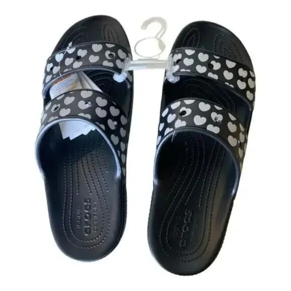 Crocs Heart Print Sandals Men's Size 15 Shoes NEW